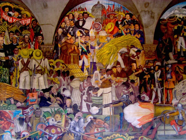国立宮殿内のディエゴ・リベラの壁画